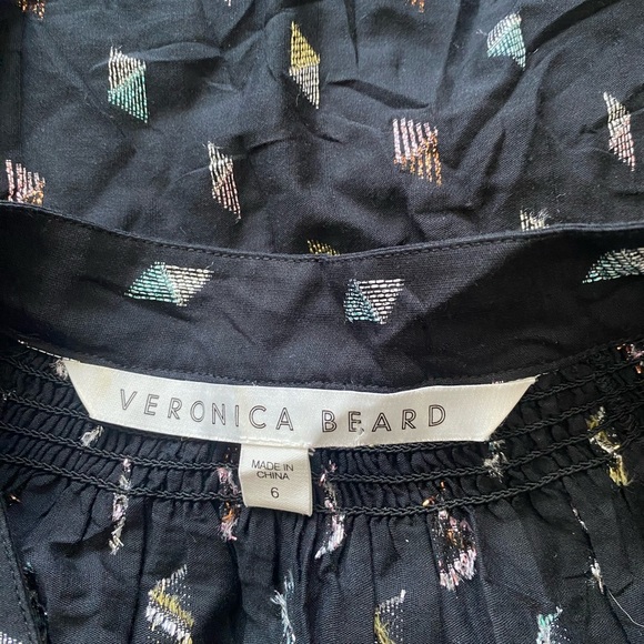 Veronica Beard Black Metallic Jacquard ALIA Ruched Ruffle mini dress - Picture 8 of 13